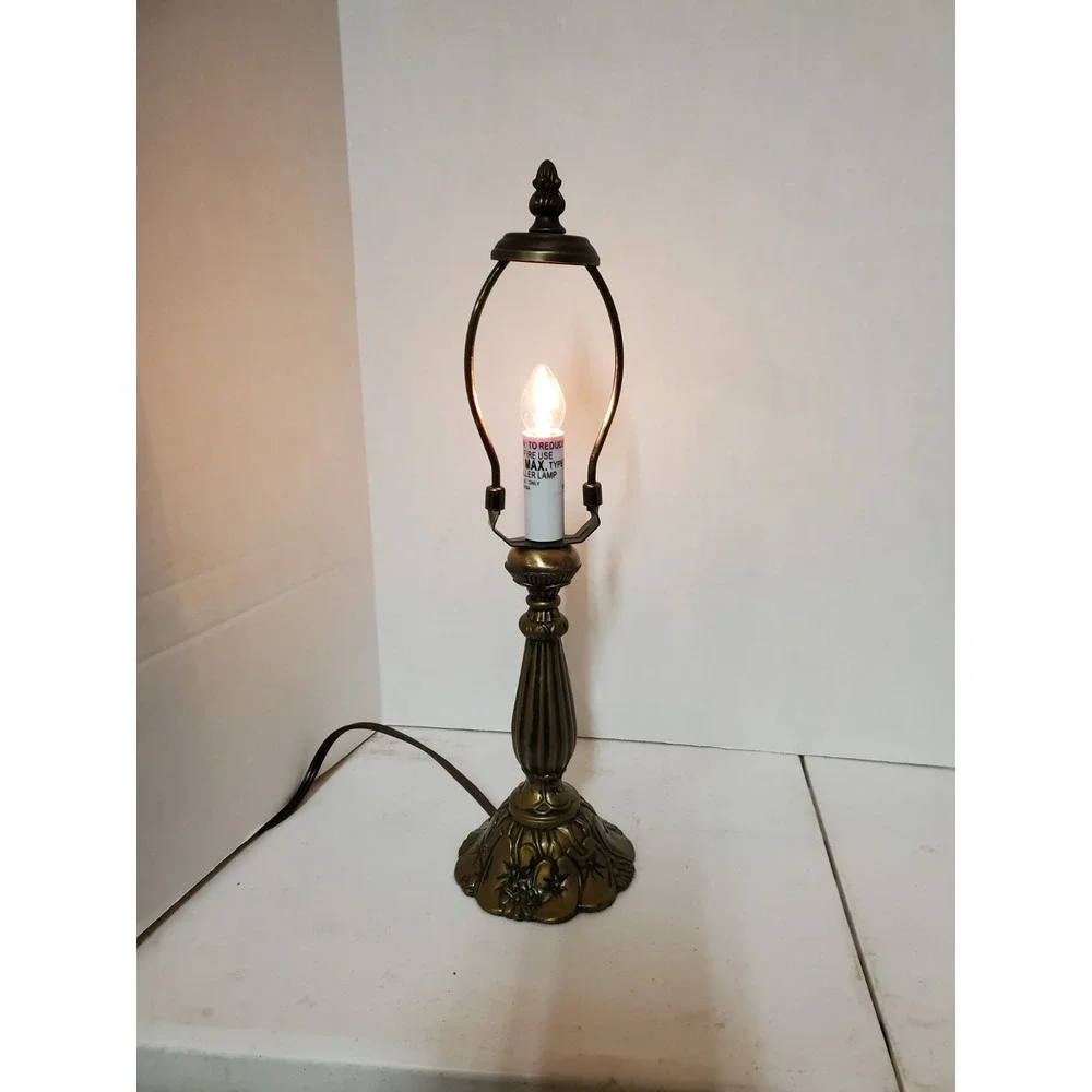 Lily style metal lamp base, art nouveau